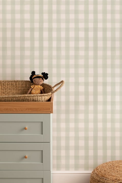 Vihreä Gingham tapetti