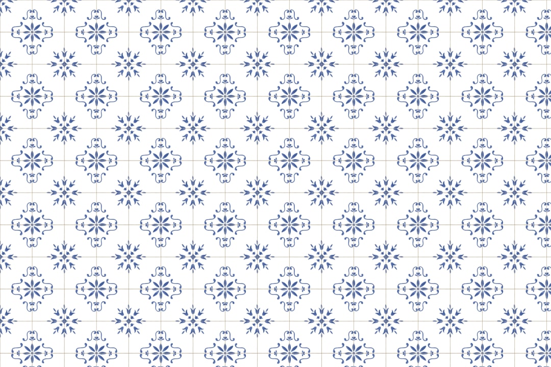 Blå Azulejo Mønster Dekorative fliser Fototapet