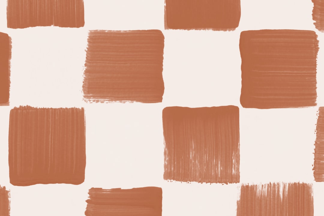 Burnt Orange pictate manual Checkered tapet