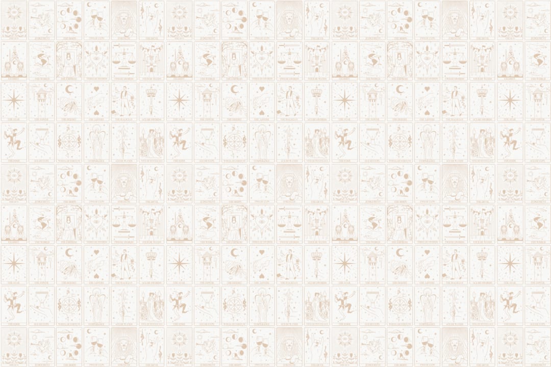 Beige fototapet med tarotkort-mønster