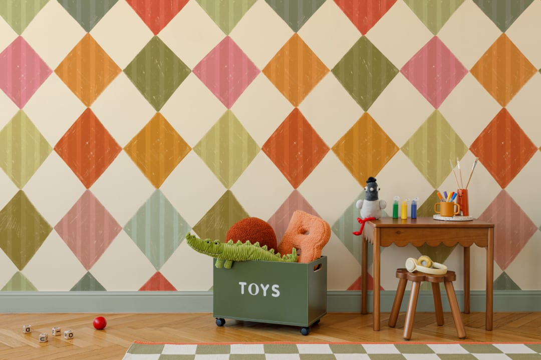 Bright Multi Stripe Harlequin Mural