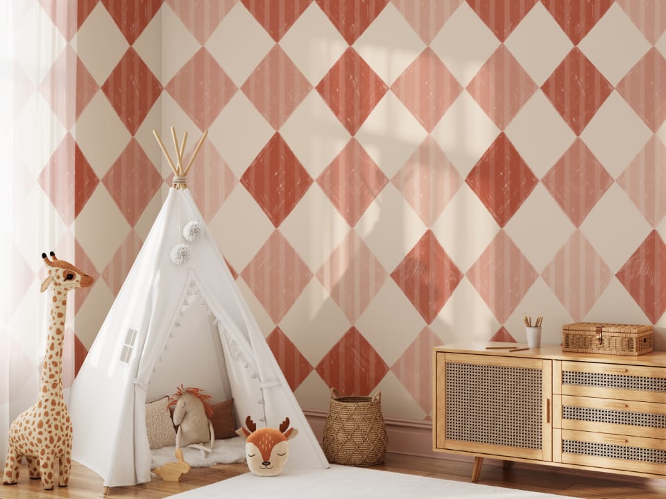 Fototapeta Harlequin w czerwone paski