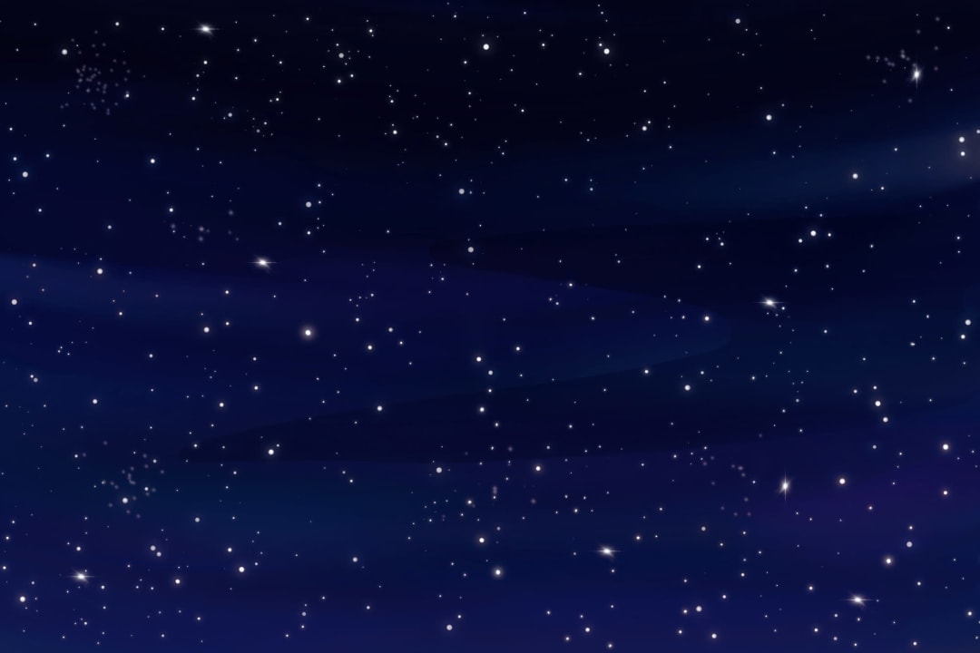 Mural Cielo Nocturno en Azul Intenso con Estrellas