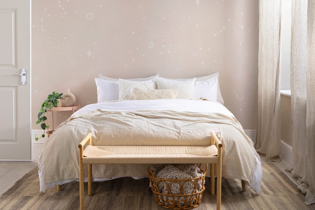 Pink & White Zodiac Constellation Mural