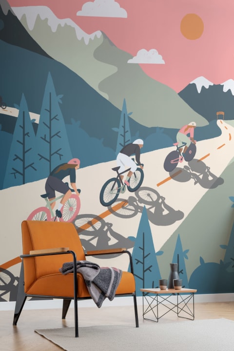 Papier Peint Panoramique Course de Vélo