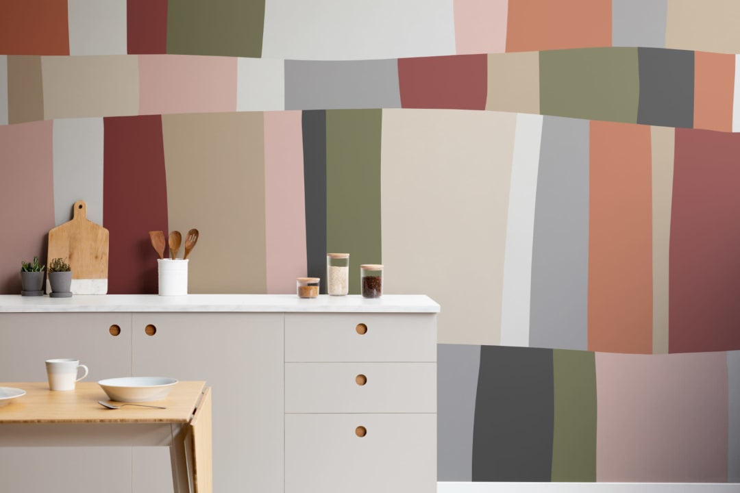 Papel Pintado a Rayas Gruesas Escalonadas