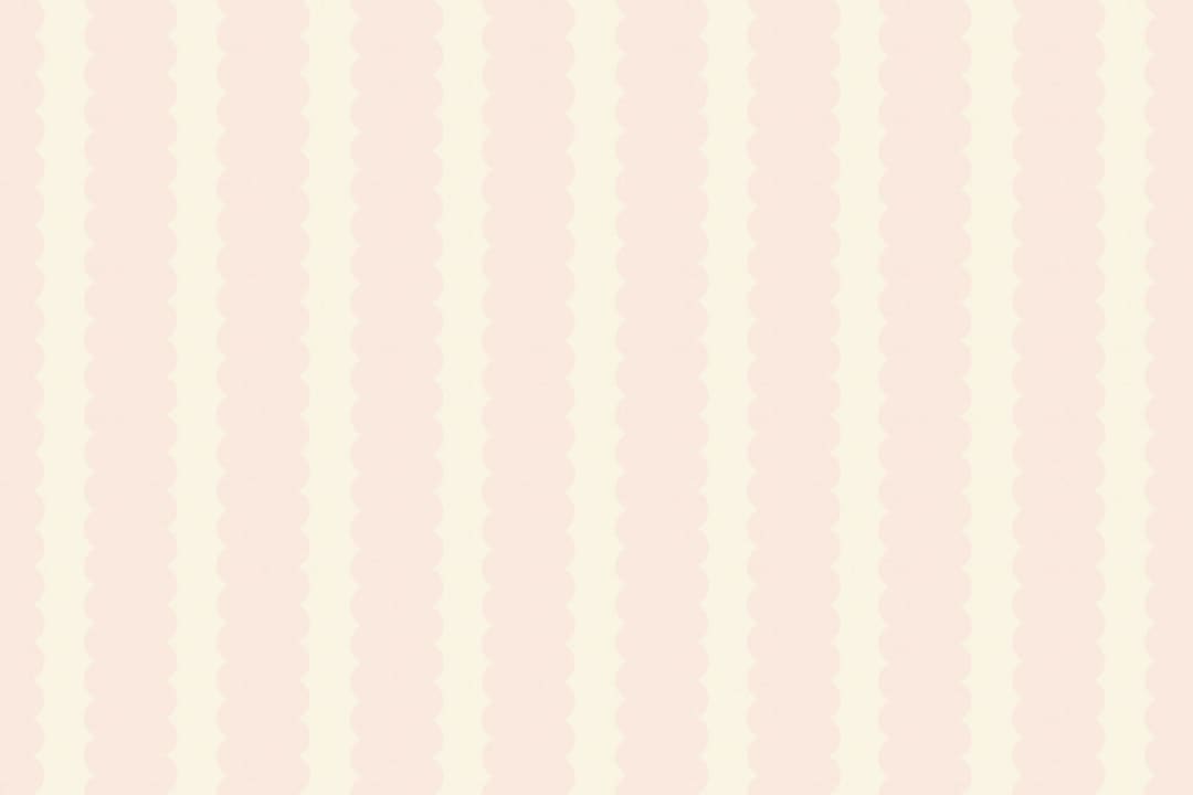 Pastel Pink Scalloped Stripes Fototapet