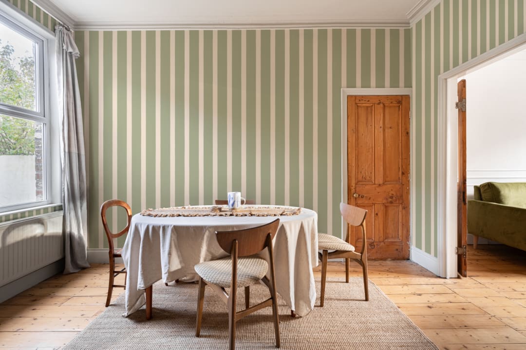 Green Striped Classic Pattern Wall Mural
