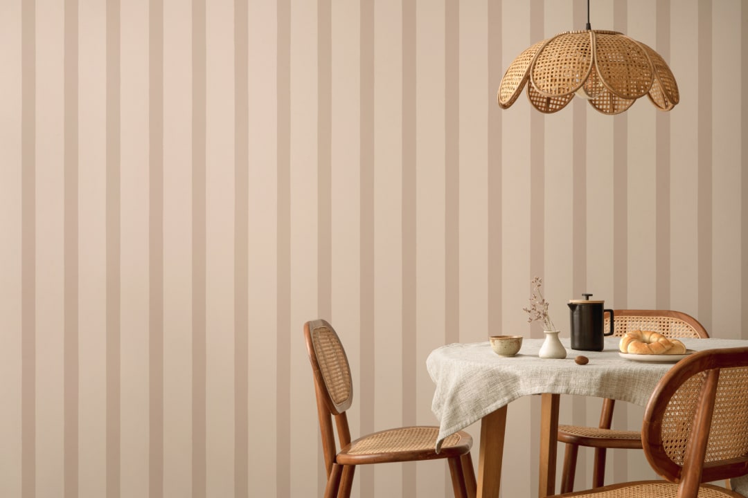 Beige Striped Contemporary Calm Design Mural