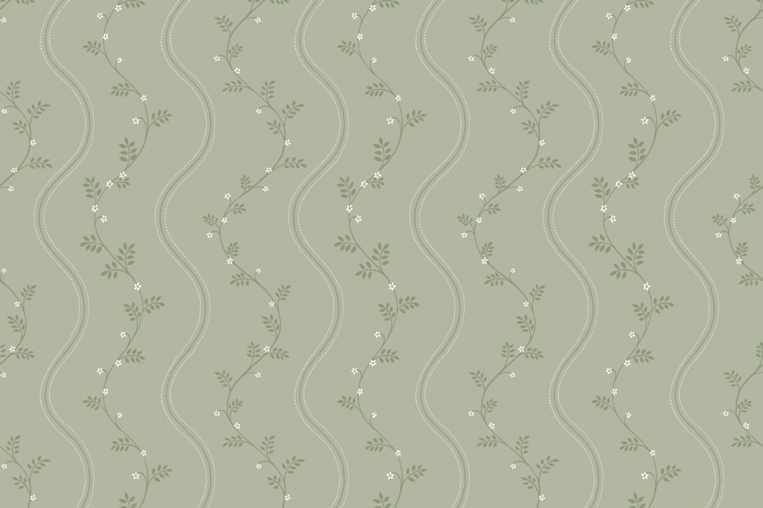 Green Vintage Floral Elegance Mural With Subtle Charm