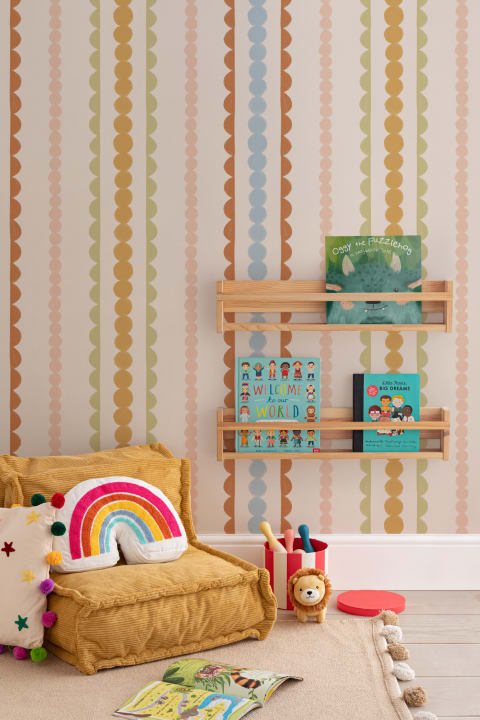 Multi Scallop Vertical Stripes Mural