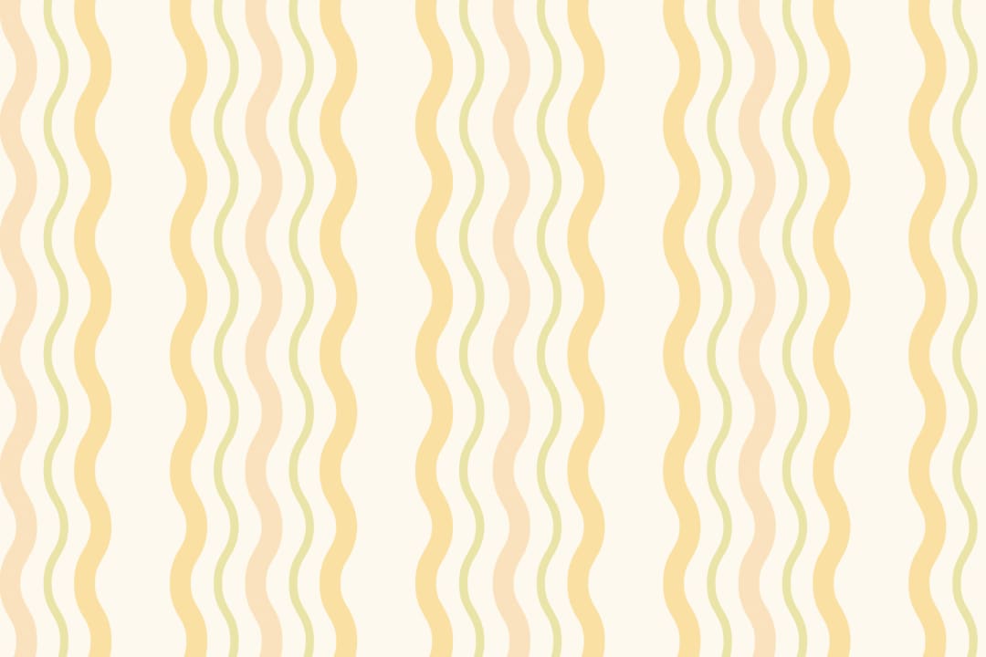 Yellow Wavy Ric Rac Striped Wallpaper