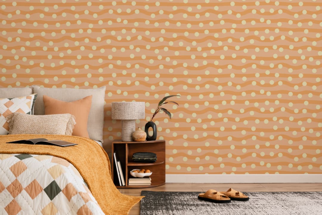 Elizabeth Olwen Polka Pop Orange Mural