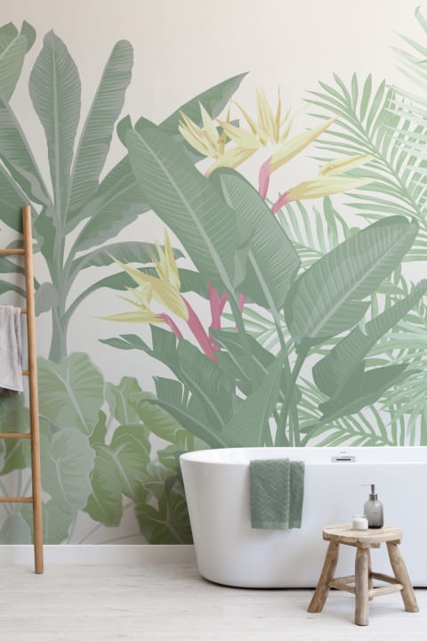 Green Jungle Leaf Wallpaper Mural