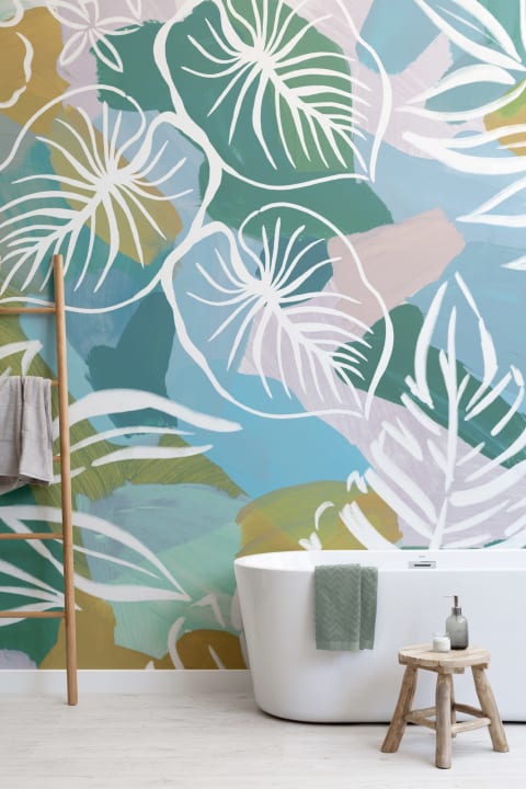 Colorful Abstract Botanical Wall Mural