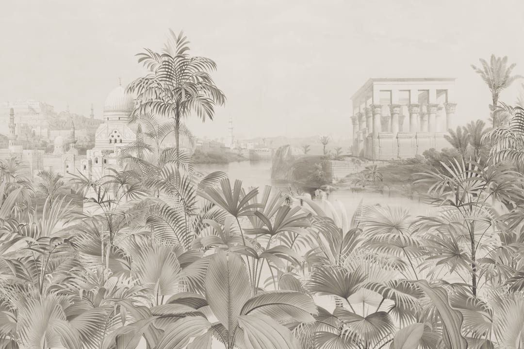 Greige Vintage Jungle fototapet