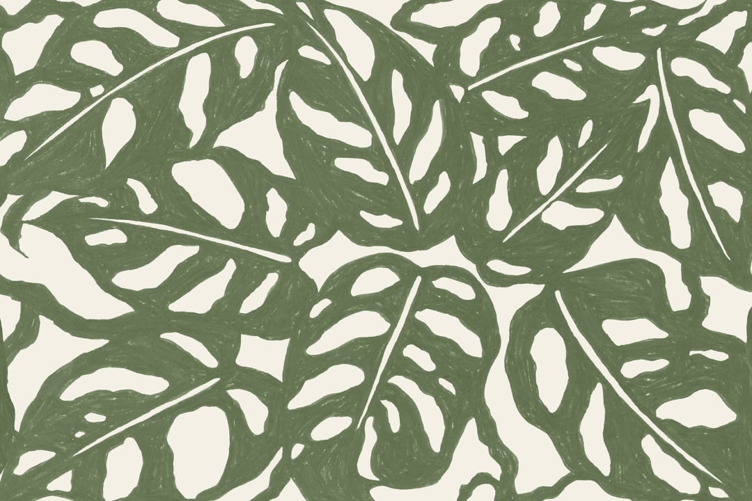 Green Repeat Pattern Monstera Leaf Wallpaper Mural