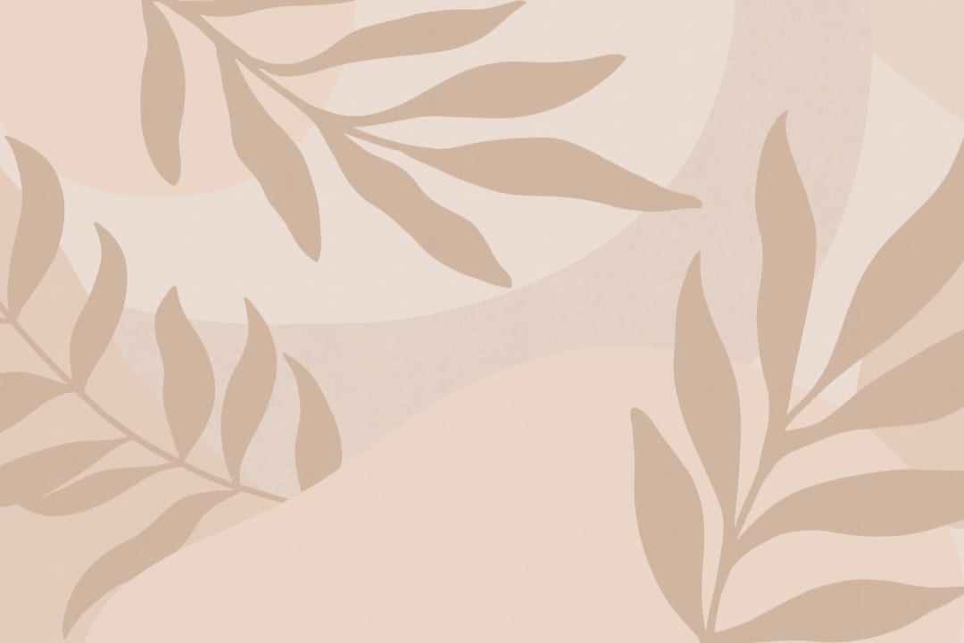 Peach and Beige Tropical Leaves Wallpaper Mural