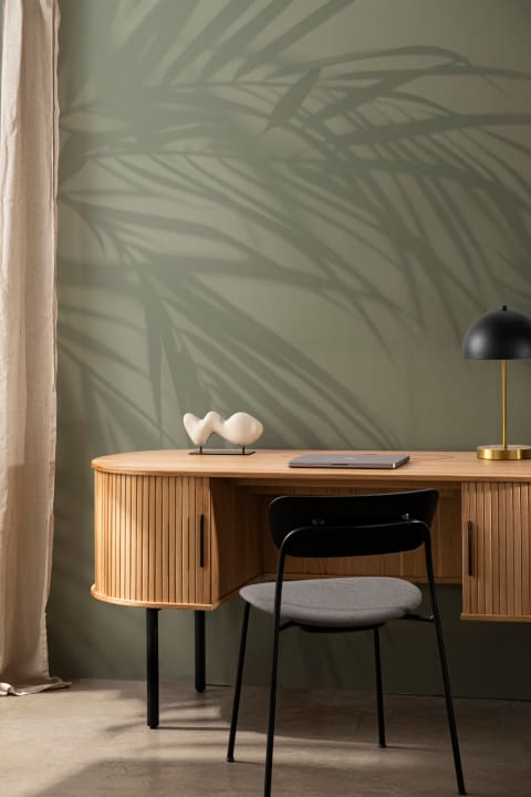 Green Palm Leaf Shadow Mural