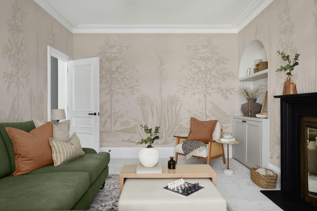 Beige Aloe Vera Botanisk mural-tapeter