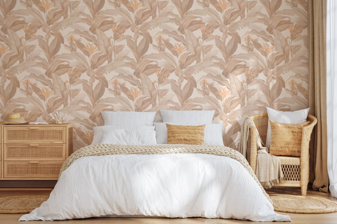 Botanist Neutral Vintage Botanical Wallpaper in Soft Warm Neutral Tones