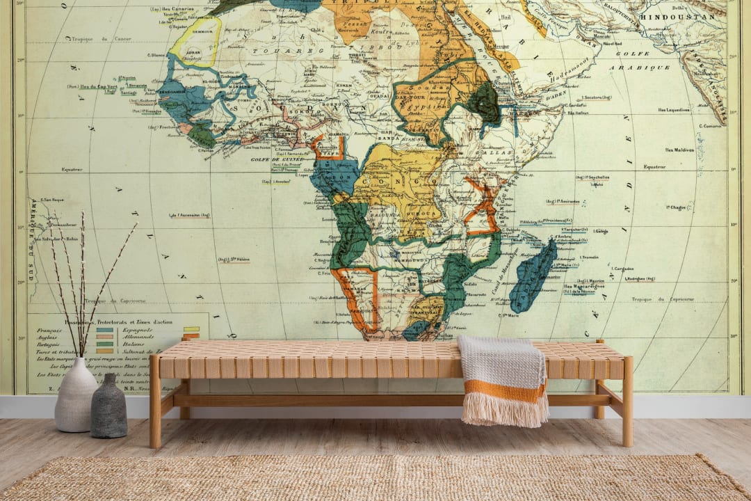 Vintage African Map Wallpaper Mural