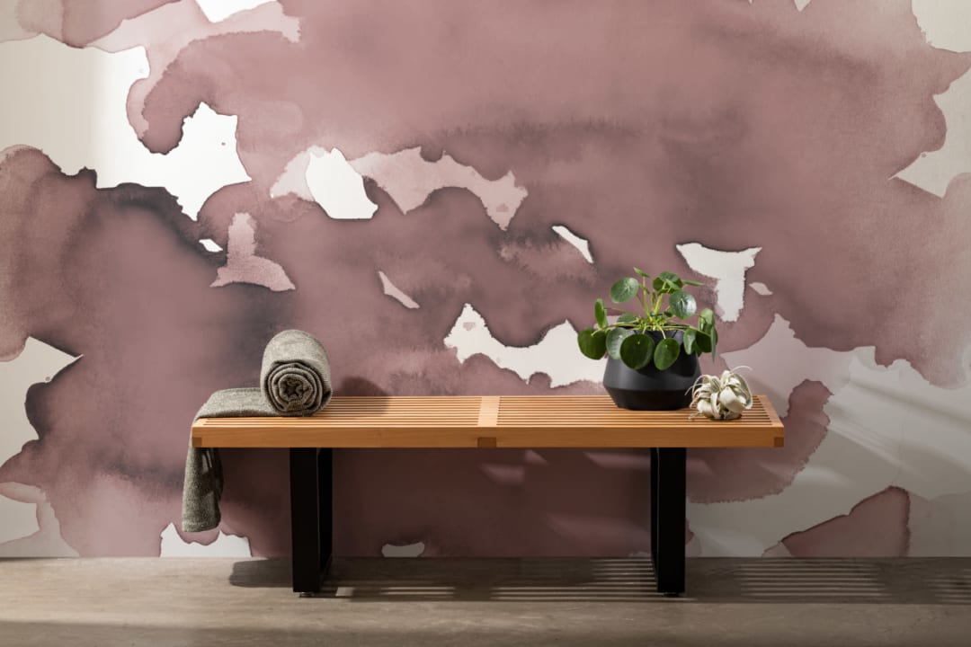 Dusky Pink Abstract Watercolor Wallpaper Mural