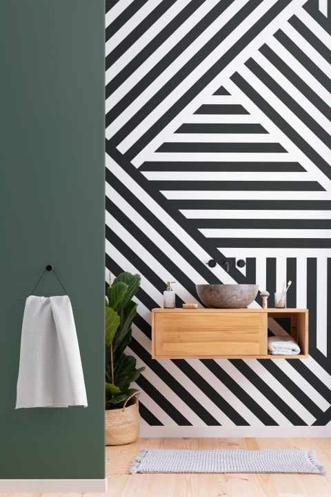 Divert Striped Geometric Wallpaper Mural