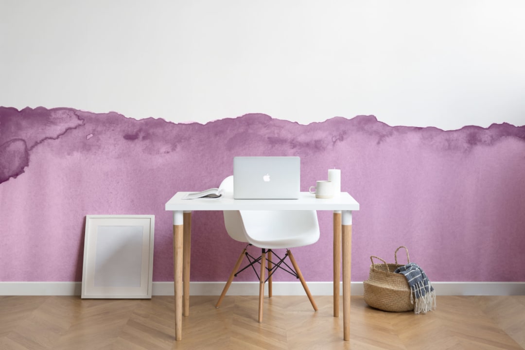 Purple Wave Watercolor Wallpaper Mural