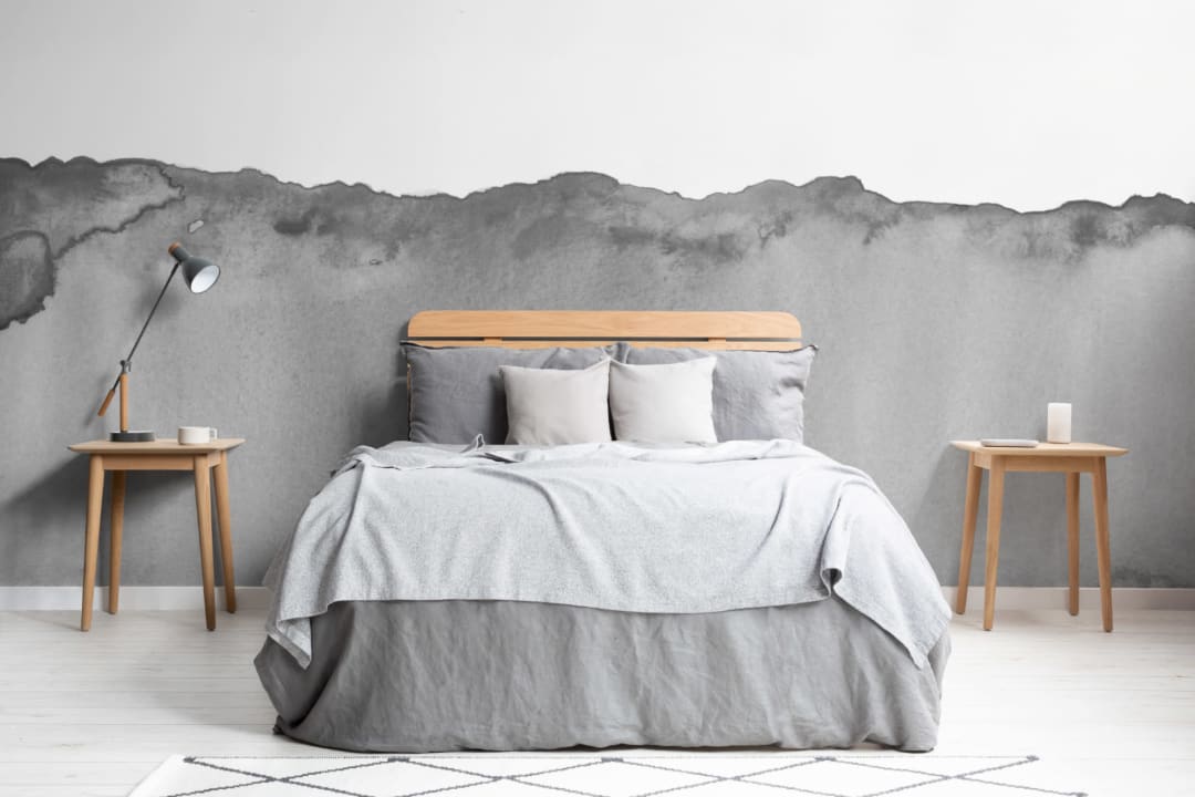 Gray Wave Watercolor Wallpaper Mural