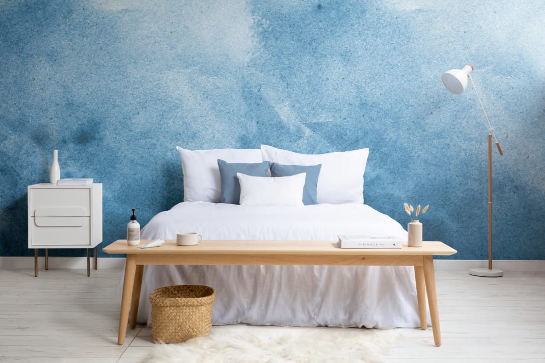 Blue Grunge Watercolor Paint Wallpaper Mural