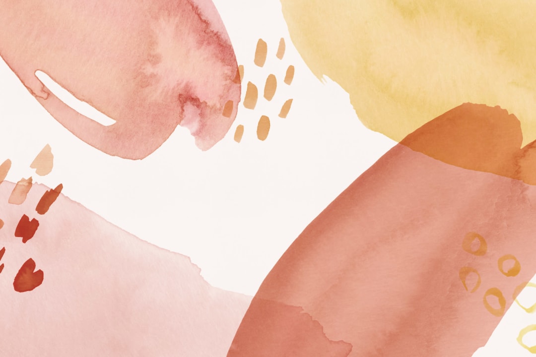 Red Clay & Peach Abstract Watercolor Brush Strokes Wallpaper Mural