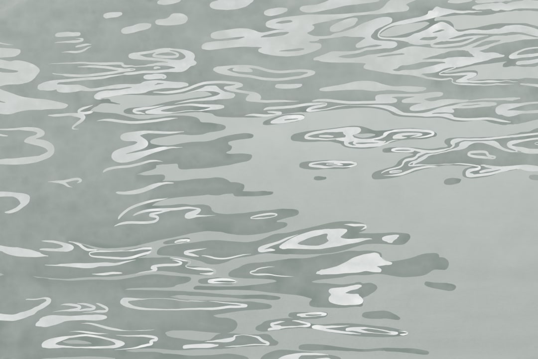 Green Hand Painted Water Rippling Effect Mural