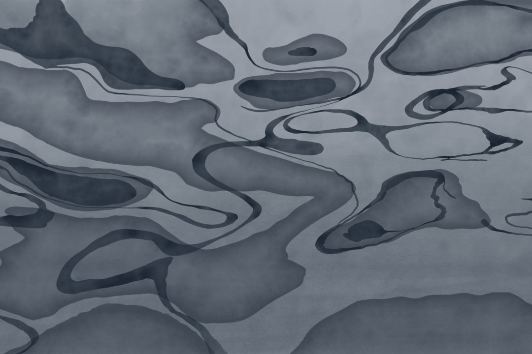 Navy Hand Painted Water Swirl Mural