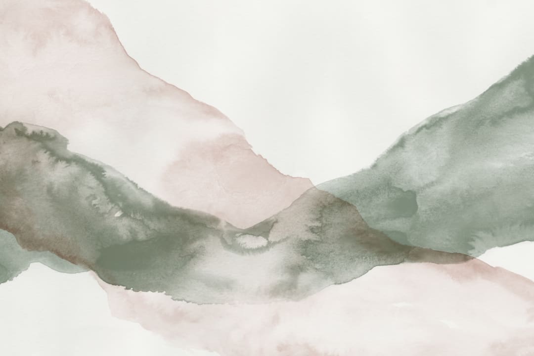 Green Rippling Abstract Watercolor Mural