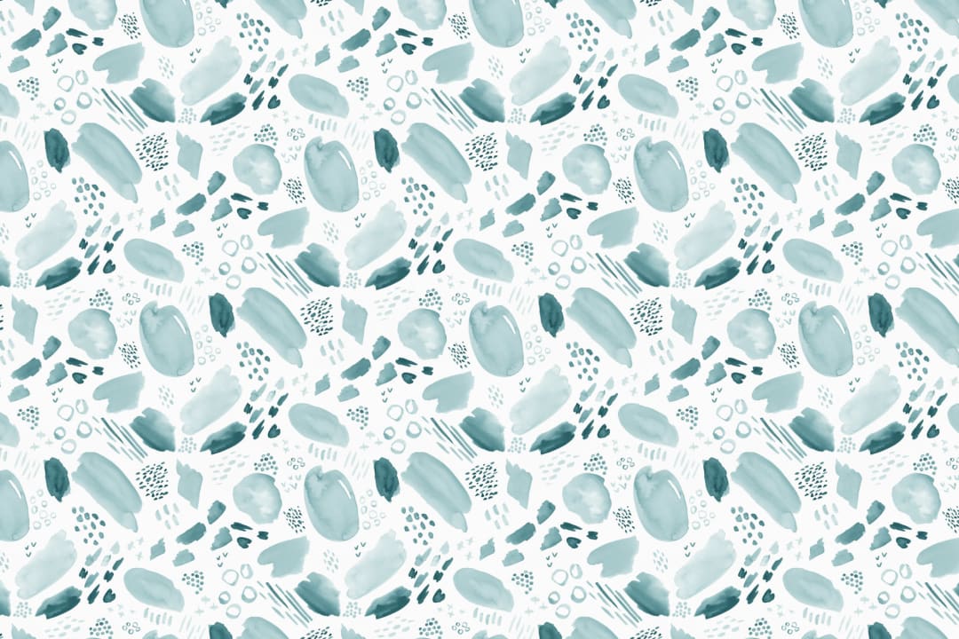 Teal Abstract Watercolor Brush Stroke Pattern Wallpaper Mural