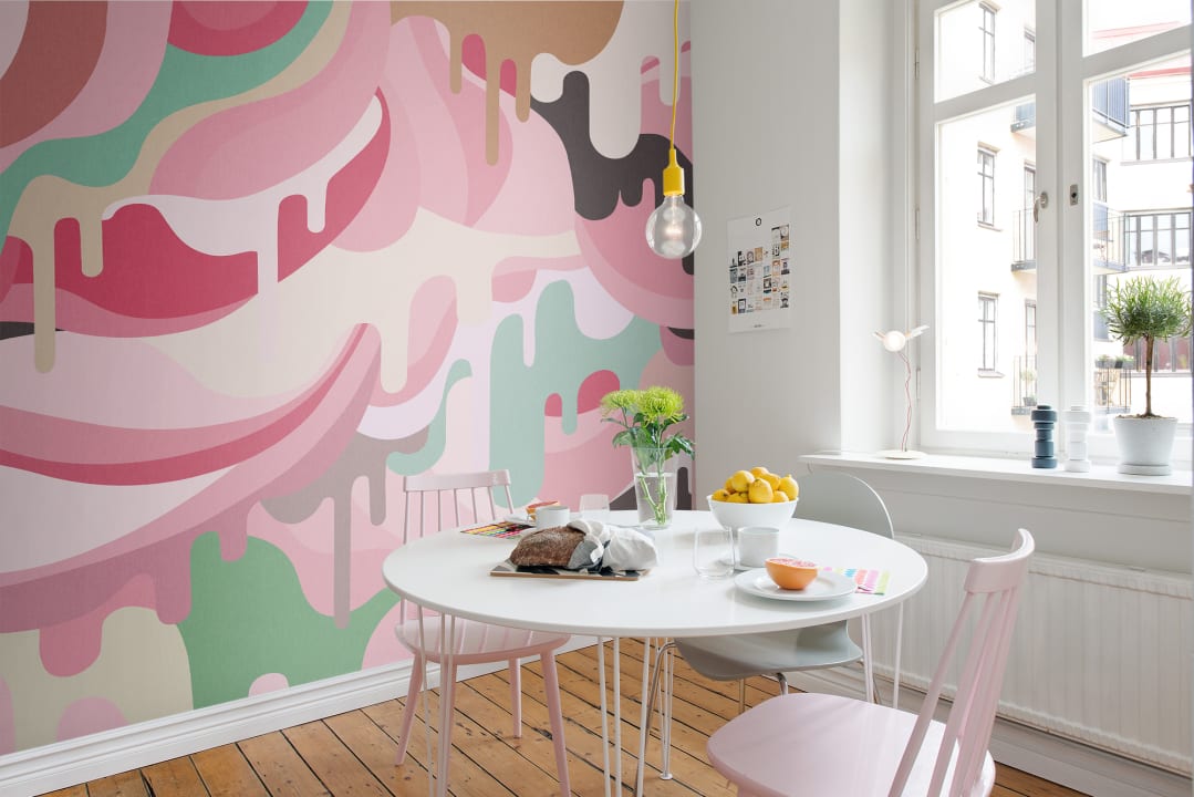 Wallpaper non-woven abc pink