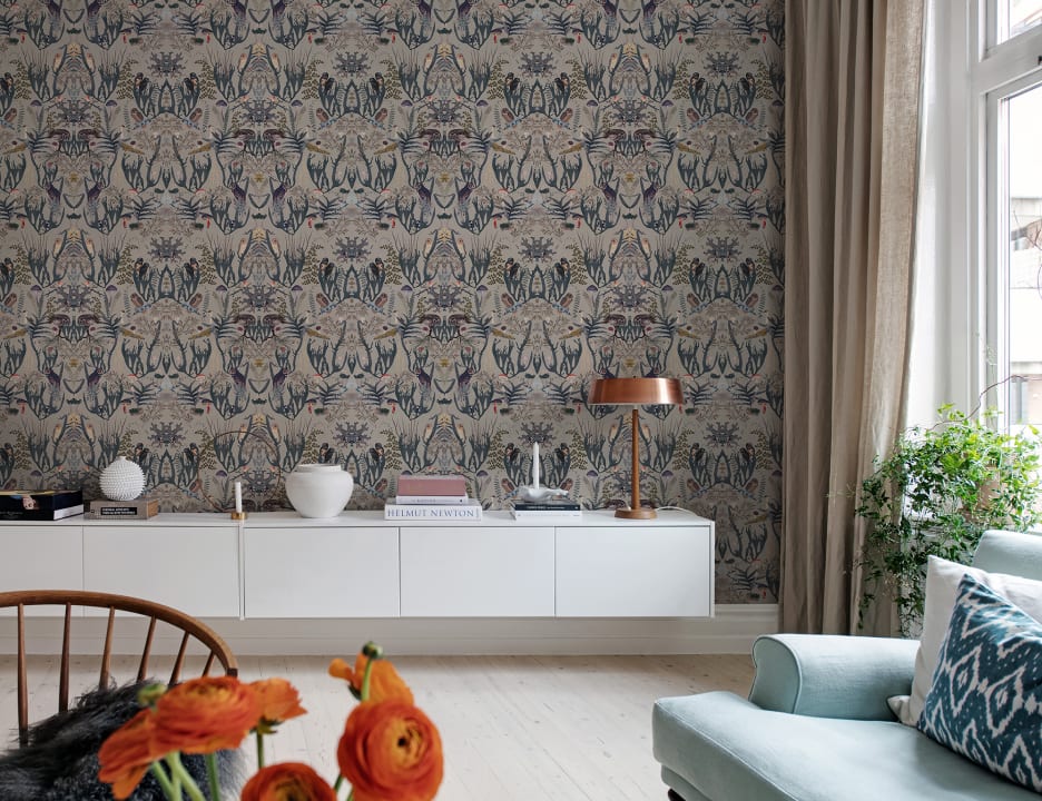 The Swedish Forest Mini Blue - Wallpaper | Rebel Walls