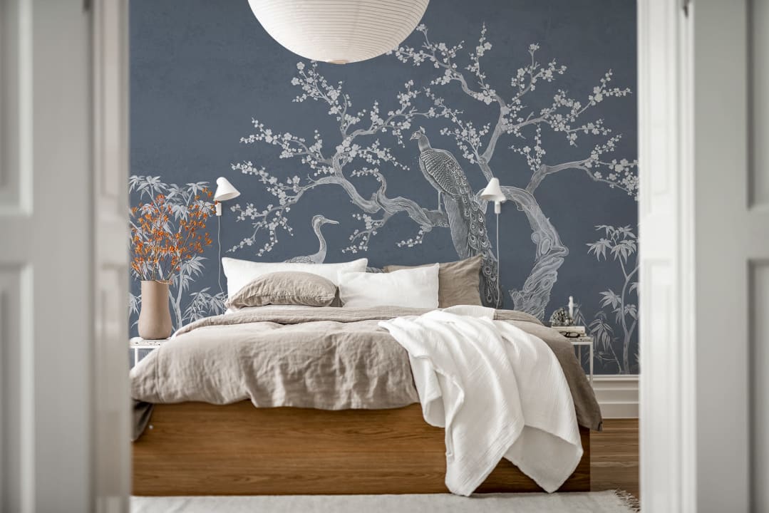Chinoiserie Floral Theme Wallpaper for Walls  lifencolors