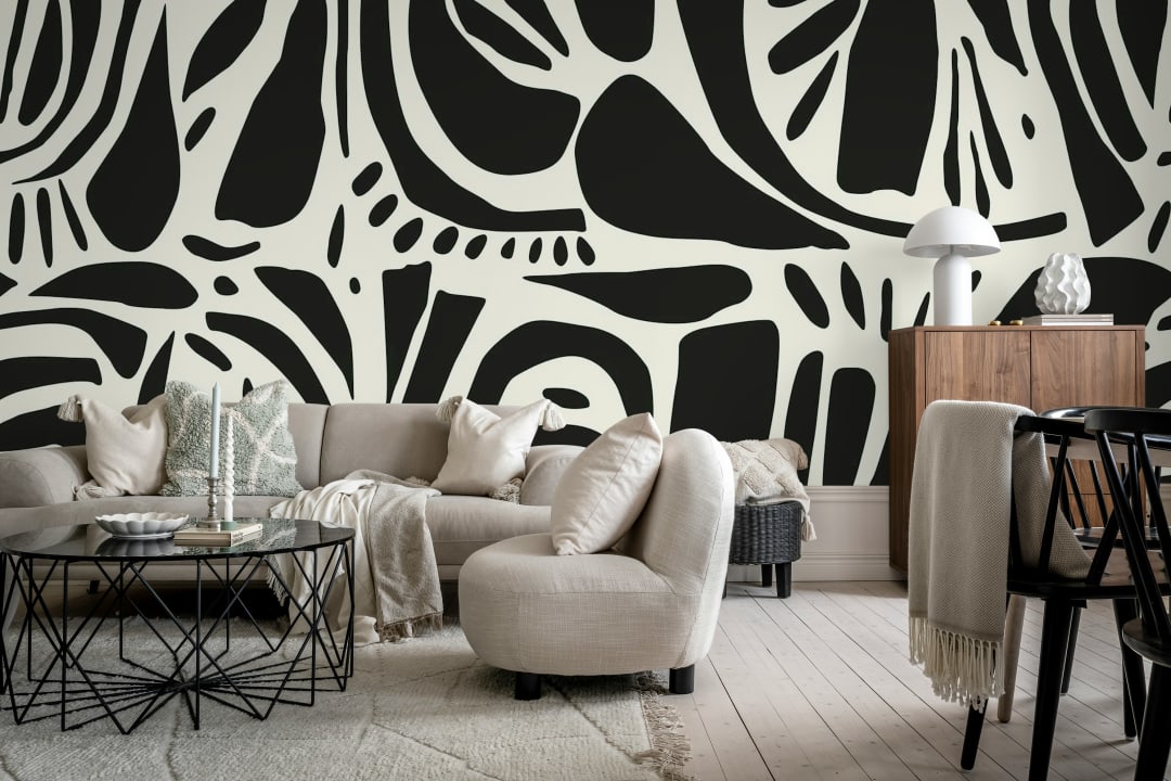 Black & White Leopard Print Wallpaper Mural