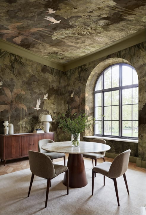 dining room wallpaper ceiling