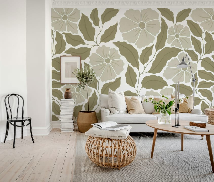 large flower wallpaper for walls