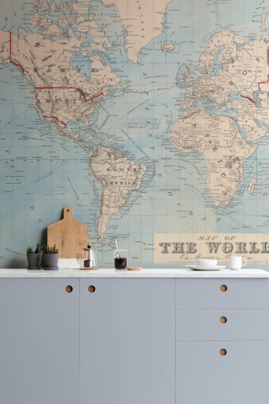 額装品/Old World Map Blue/ポスター Amazon.com: Framed 'Old