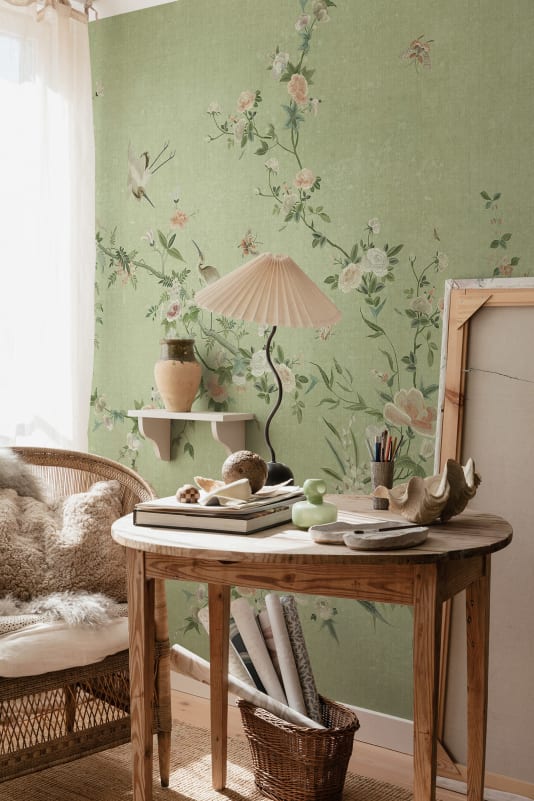 green chinoiserie wallpaper uk