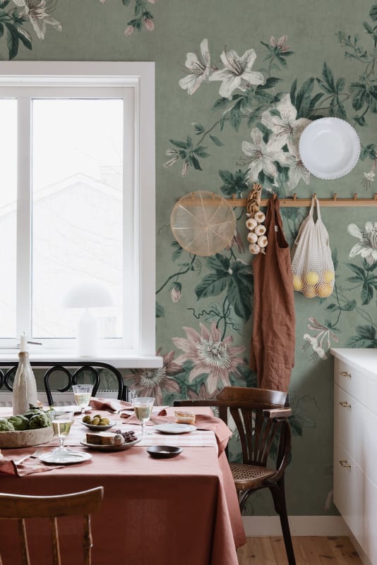faded floral wallpaper