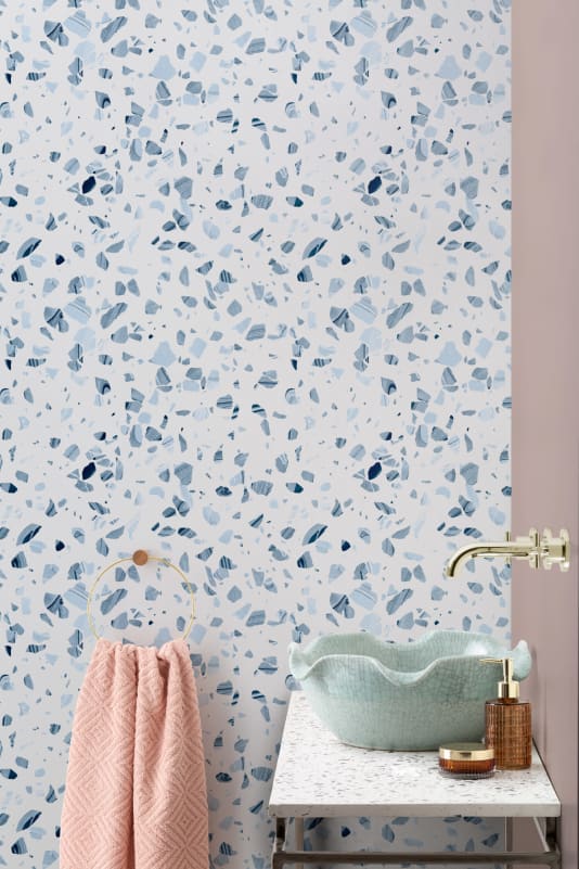 light blue patterned wallpaper