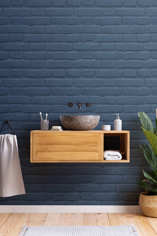 blue brick wall wallpaper