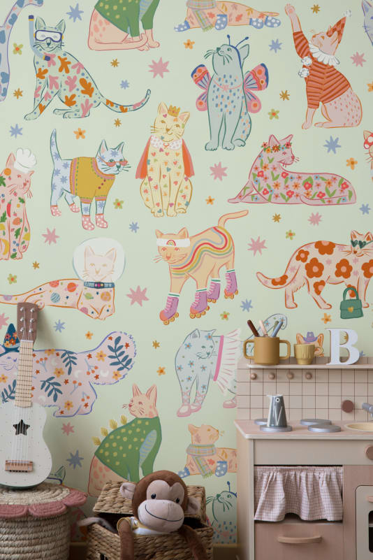 cat wallpaper b&q