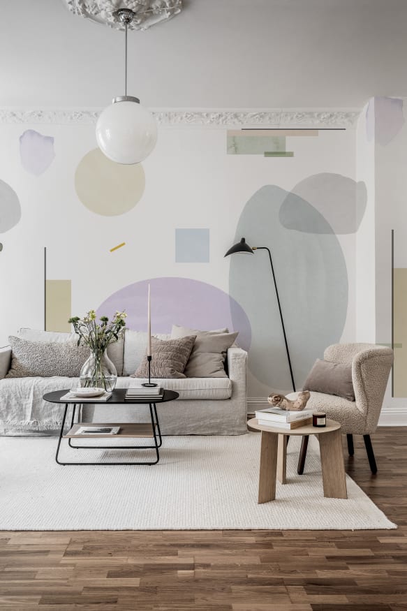 Geometry, Lilac Wallpaper Rebel Walls