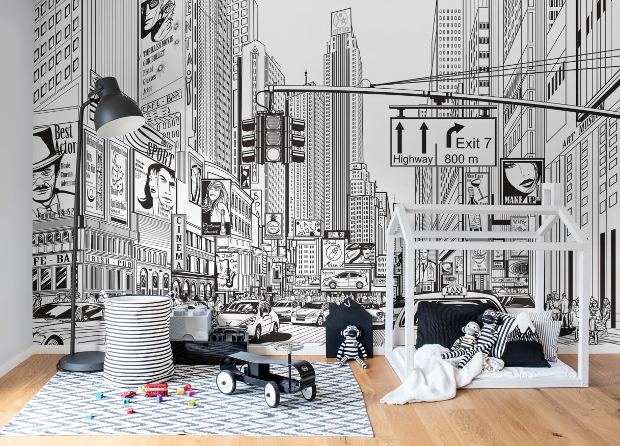 Cartoon City - Wallpaper | Rebel Walls Cartoon City - Wallpaper | Rebel Walls